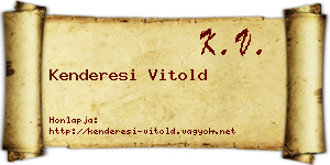 Kenderesi Vitold névjegykártya